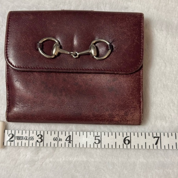 Gucci Burgundy Leather Wallet with Silver horse bit hardware - Picture 2 of 14